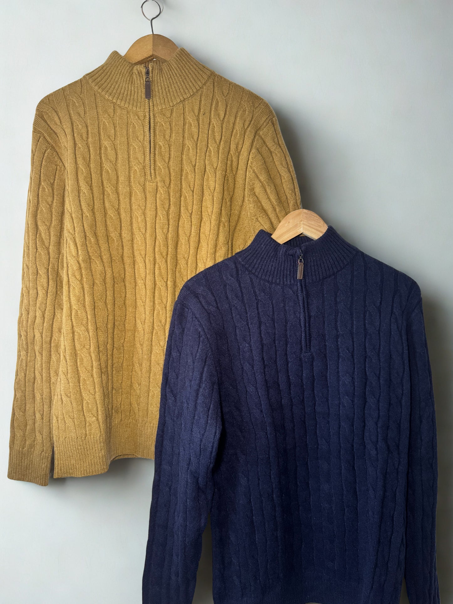 Jersey de punto trenzado | Cuello alto y media cremallera