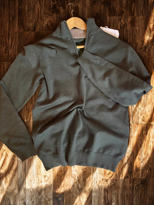 JERSEY CUELLO CREMALLERA VERDE OLIVA