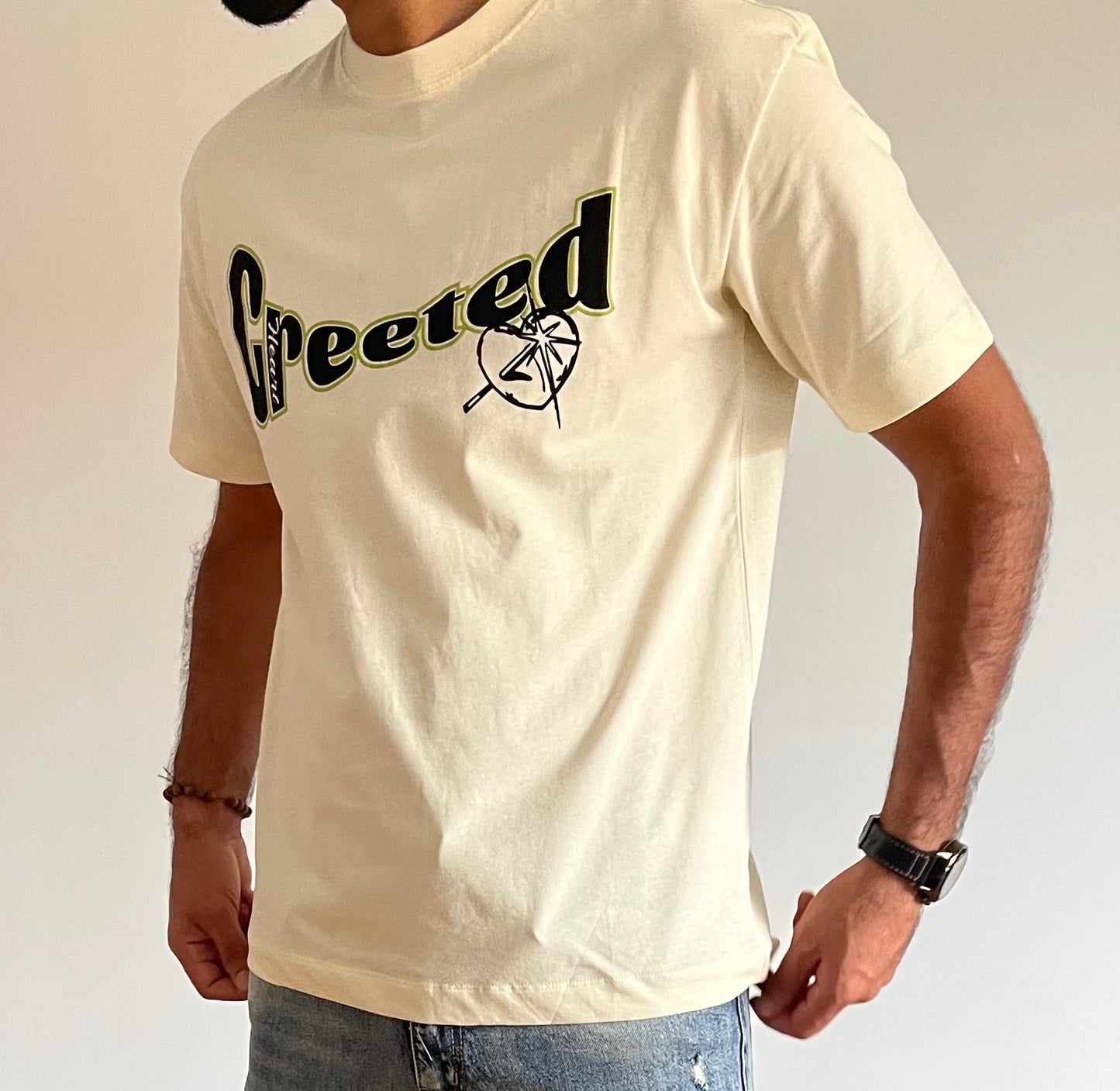 Camiseta Creeted | Amarillo crema